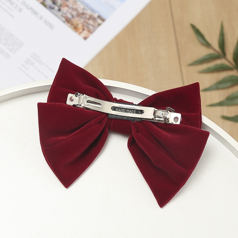 Hair Clip Headdress Hair Card Women&#039;s Black Red Bow Headdress Hair Accessories JK Internet Celebrity 2021new Velvet