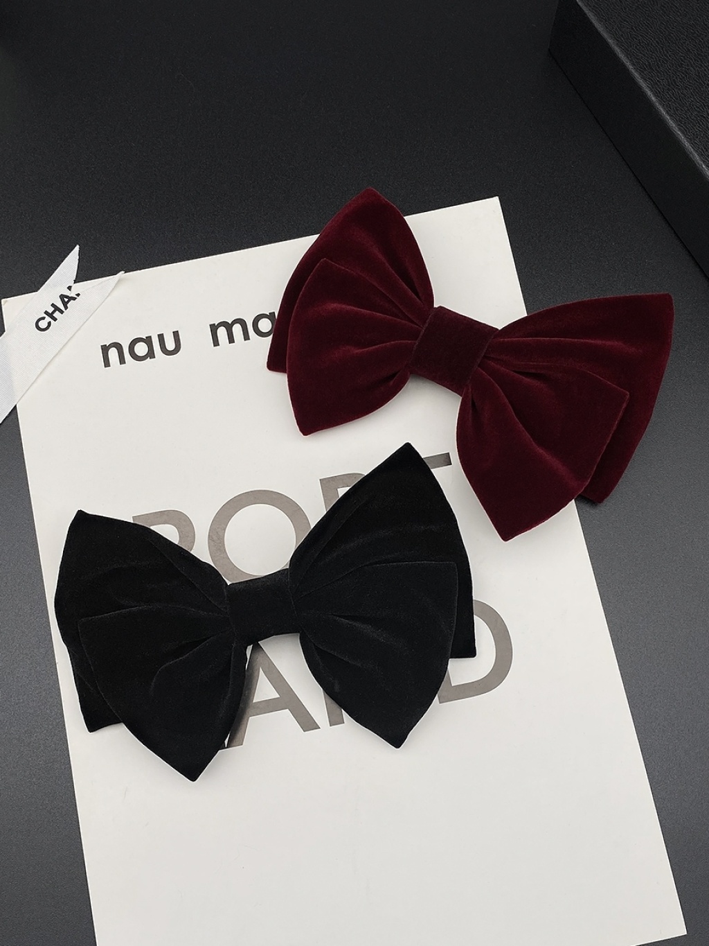 Hair Clip Headdress Hair Card Women's Black Red Bow Headdress Hair Accessories JK Internet Celebrity 2021new Velvet