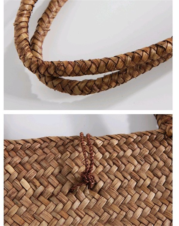 Straw Woven Bag New Beach Weaving Straw Bag Women's Shoulder Bag Japanese Style Simple Literary Mori Girl Summer Mat Bag Fashion