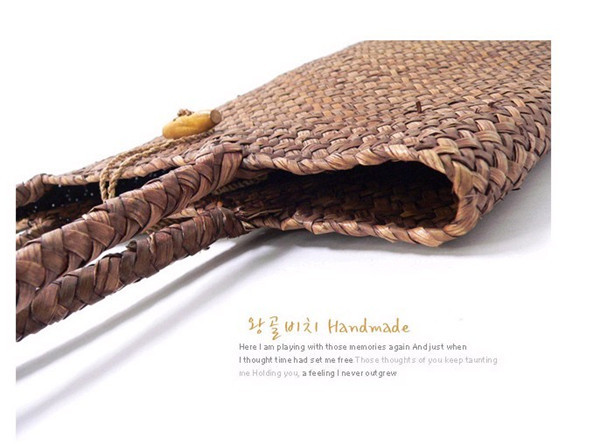 Straw Woven Bag New Beach Weaving Straw Bag Women's Shoulder Bag Japanese Style Simple Literary Mori Girl Summer Mat Bag Fashion
