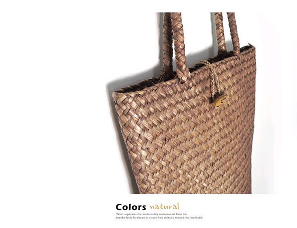 Straw Woven Bag New Beach Weaving Straw Bag Women's Shoulder Bag Japanese Style Simple Literary Mori Girl Summer Mat Bag Fashion