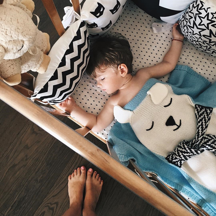 INS White Bear Blanket Three-Dimensional Ear Blanket Children Knitted Blanket Beach Mat Baby Baby Blanket INS White Bear Blanket Three-Dimensional Ear Blanket Children Knitted Blanket Beach Mat Baby Baby Blanket