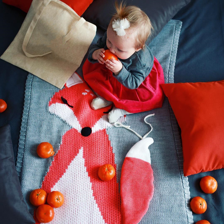 INS Pop Fox Blanket Stereo Ear Blanket Children Knitted Blanket Beach Mat Baby Baby Blanket INS Pop Fox Blanket Stereo Ear Blanket Children Knitted Blanket Beach Mat Baby Baby Blanket