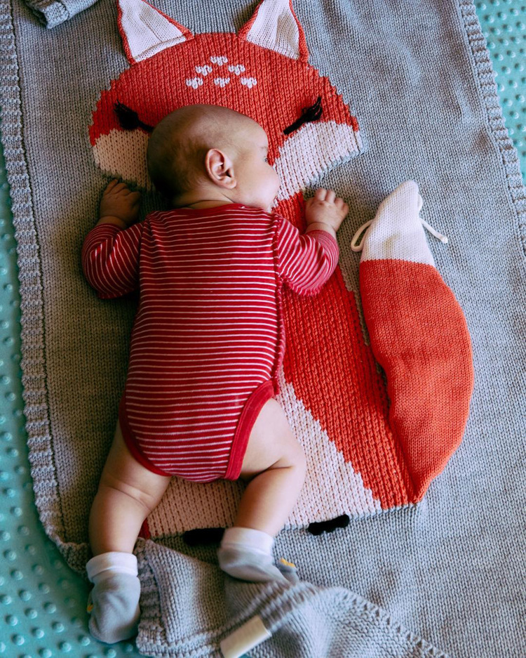 INS Pop Fox Blanket Stereo Ear Blanket Children Knitted Blanket Beach Mat Baby Baby Blanket INS Pop Fox Blanket Stereo Ear Blanket Children Knitted Blanket Beach Mat Baby Baby Blanket