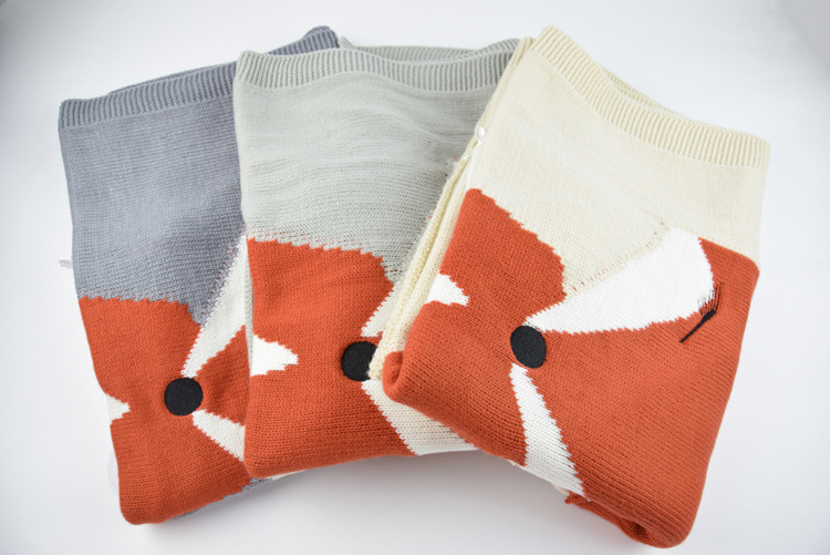 INS Pop Fox Blanket Stereo Ear Blanket Children Knitted Blanket Beach Mat Baby Baby Blanket INS Pop Fox Blanket Stereo Ear Blanket Children Knitted Blanket Beach Mat Baby Baby Blanket