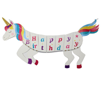 Golden 5-Layer Wings Cake Inserting Card Unicorn Theme Party Decoration 