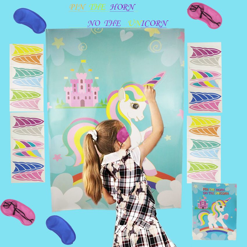 Golden 5-Layer Wings Cake Inserting Card Unicorn Theme Party Decoration 