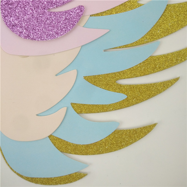 Golden 5-Layer Wings Cake Inserting Card Unicorn Theme Party Decoration 