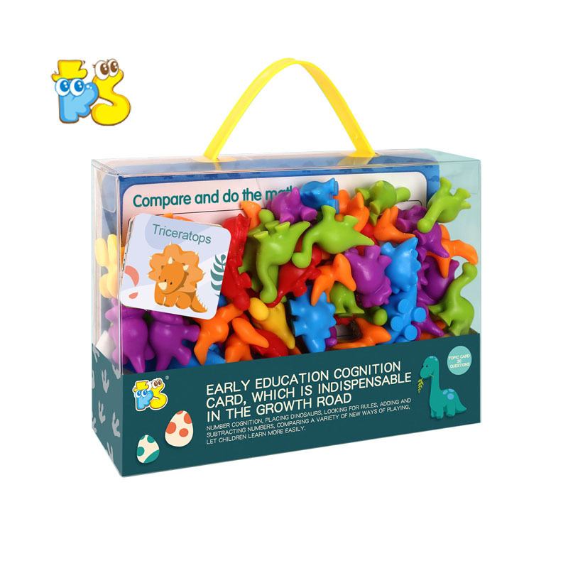 Puzzle Rainbow Count Soft Rubber Animal Toy Montessori Teaching Aids Children Enlightenment Question Card Teaching Kit