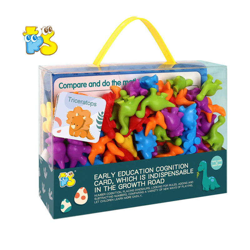 Puzzle Rainbow Count Soft Rubber Animal Toy Montessori Teaching Aids Children Enlightenment Question Card Teaching Kit