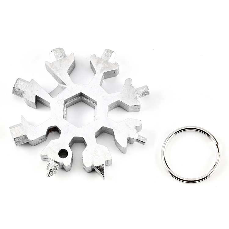 18-in-1 Snowflake Tool Card Combination Multi-Function Snowflake Screwdriver Snowflake Wrench Tool Snowflake Tool Card