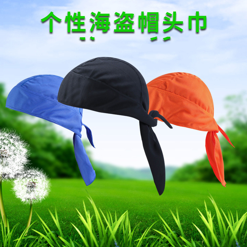 Outdoor Riding Sports Cap Sun Protection Quick-Drying Pirate Hat Breathable Headscarf Motorcycle Small Hat Head Cover Sports Soft Equipment