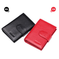 Card Holder First Layer Cowhide UltraThin Card Holder Fixed AntiScan RFID Bag Multiple Card Slots Certificate Holder
