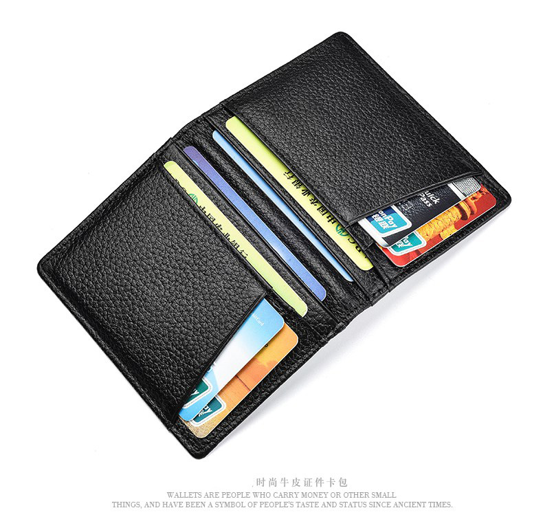 Card Holder First Layer Cowhide UltraThin Card Holder Fixed AntiScan RFID Bag Multiple Card Slots Certificate Holder