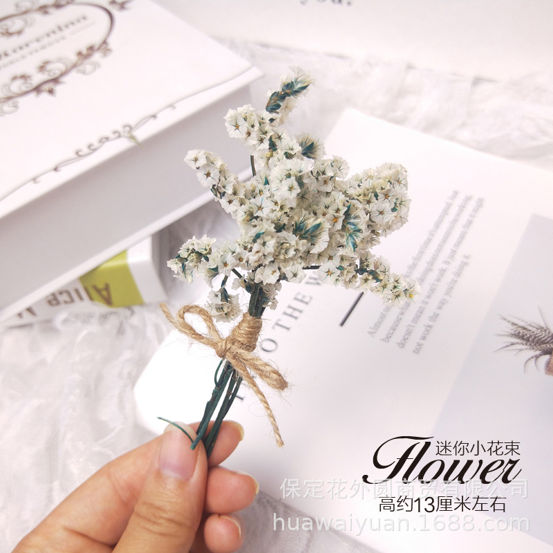 Mini Dried Flowers Bouquet Rose Decoration Gift Box Card Decoration DIY Material Shooting Props