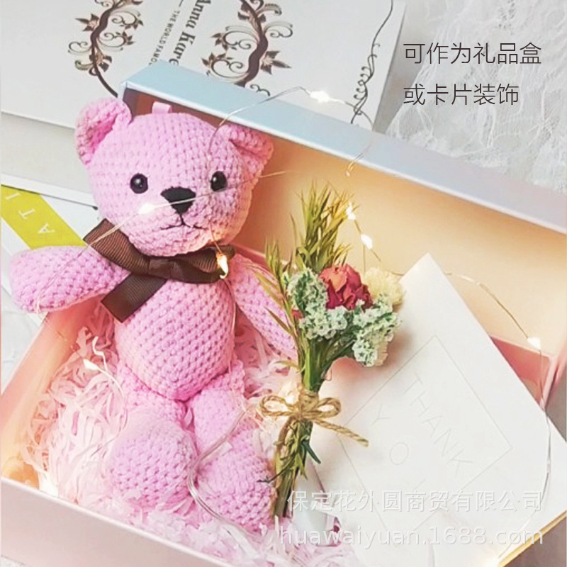 Mini Dried Flowers Bouquet Rose Decoration Gift Box Card Decoration DIY Material Shooting Props