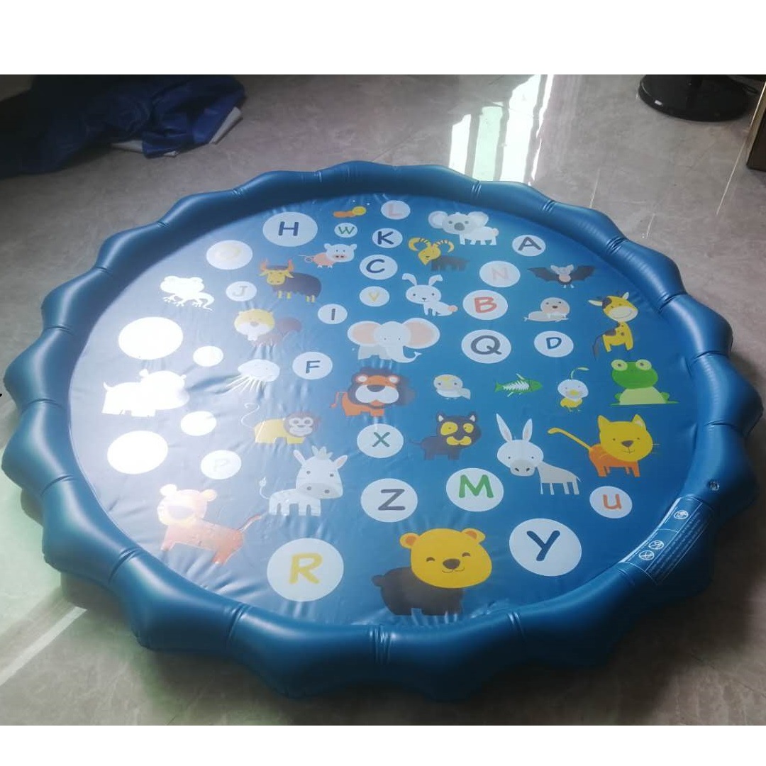 Water Spray Mat Amazon Hot Sale PVC Water Spray Toy Mat Summer Lawn Beach Water Playing Toy Factory Currently Available
