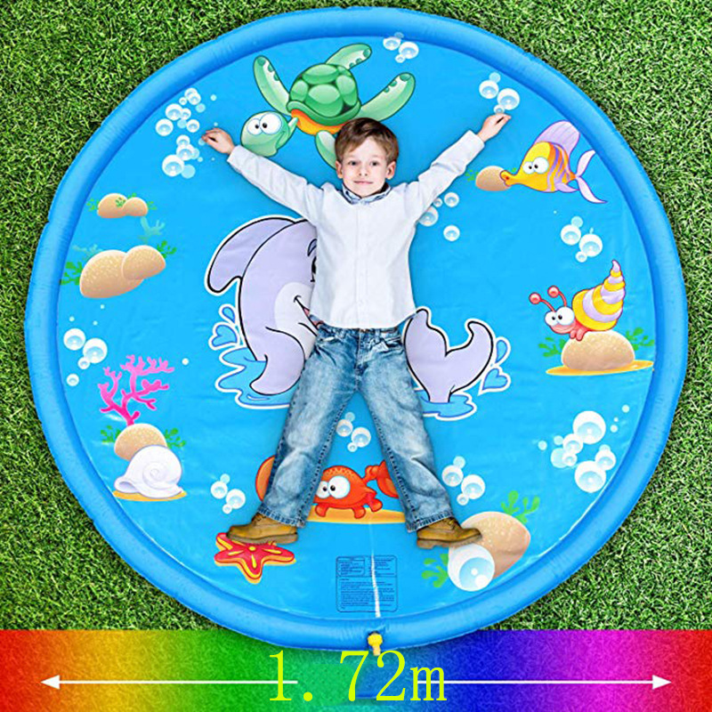 Water Spray Mat Amazon Hot Sale PVC Water Spray Toy Mat Summer Lawn Beach Water Playing Toy Factory Currently Available