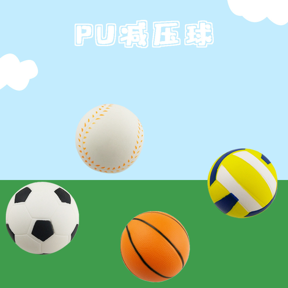 New Pu Happy Simulation Basketball Decompression Squishy Football New Exotic Stress Ball Volleyball Toy Slow Rebound