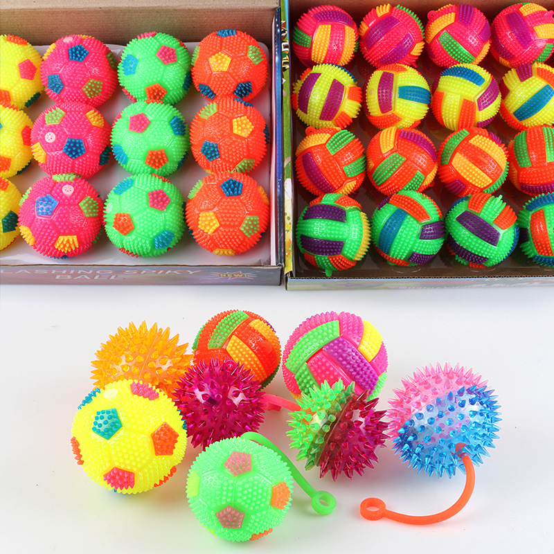 Flash Luminous Elastic Volleyball Luminous Jumping Ball Children&#039;s Toy Massage Volleyball Supplies for Stall and Night Market Wholesale