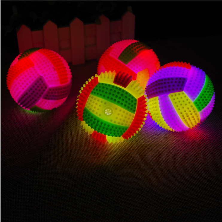 Flash Luminous Elastic Volleyball Luminous Jumping Ball Children's Toy Massage Volleyball Supplies for Stall and Night Market Wholesale
