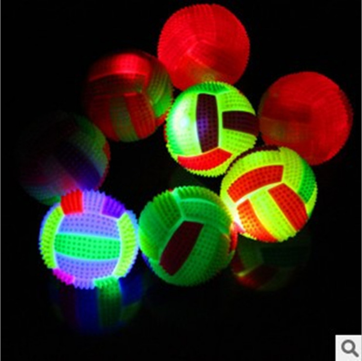 Flash Luminous Elastic Volleyball Luminous Jumping Ball Children's Toy Massage Volleyball Supplies for Stall and Night Market Wholesale