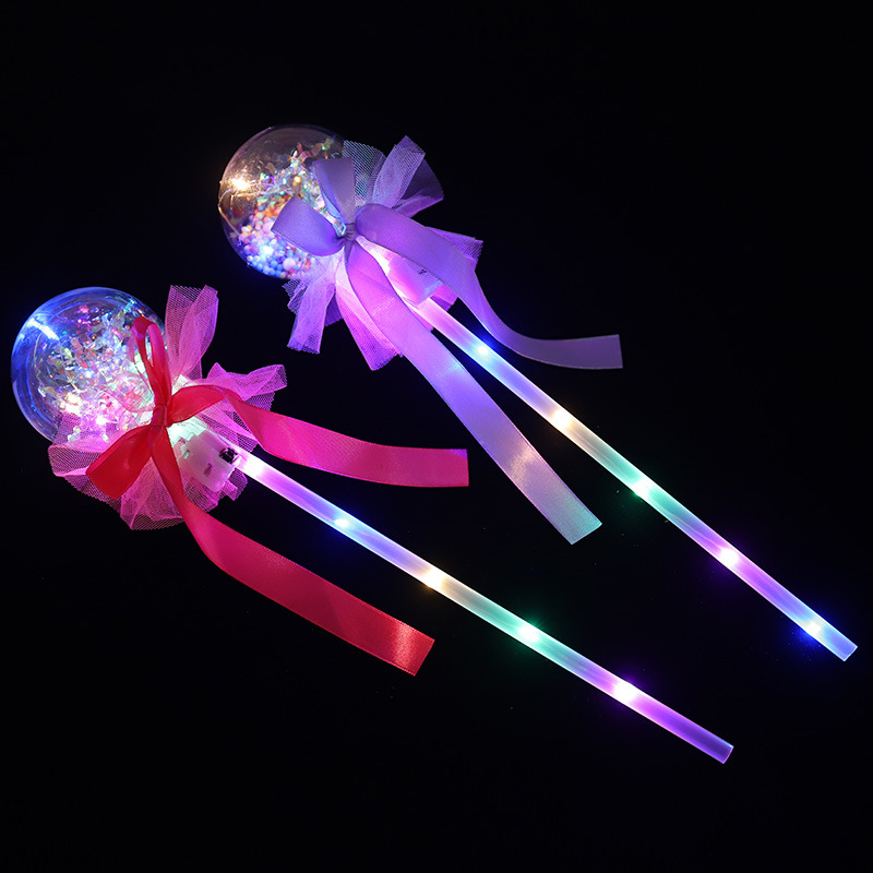 Luminous Bounce Ball Magic Wand Star Sky Ball New Exotic Toys Stall Hot Sale Square Night Market Popular Children&#039;s Toys