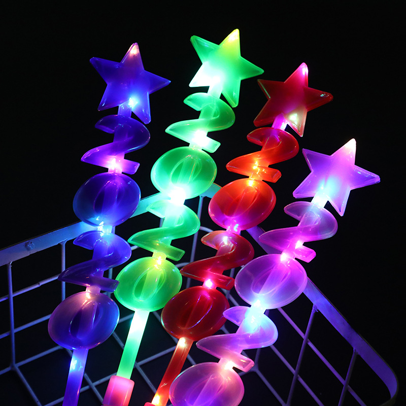 Luminous Bounce Ball Magic Wand Star Sky Ball New Exotic Toys Stall Hot Sale Square Night Market Popular Children's Toys