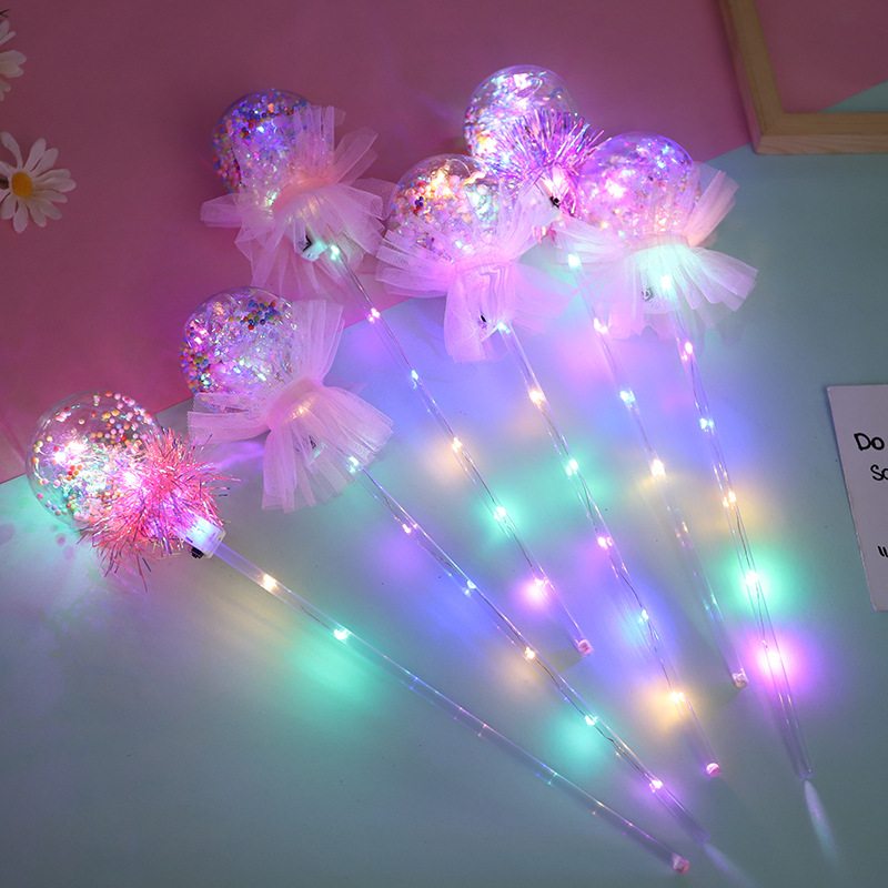 Luminous Bounce Ball Magic Wand Star Sky Ball New Exotic Toys Stall Hot Sale Square Night Market Popular Children's Toys