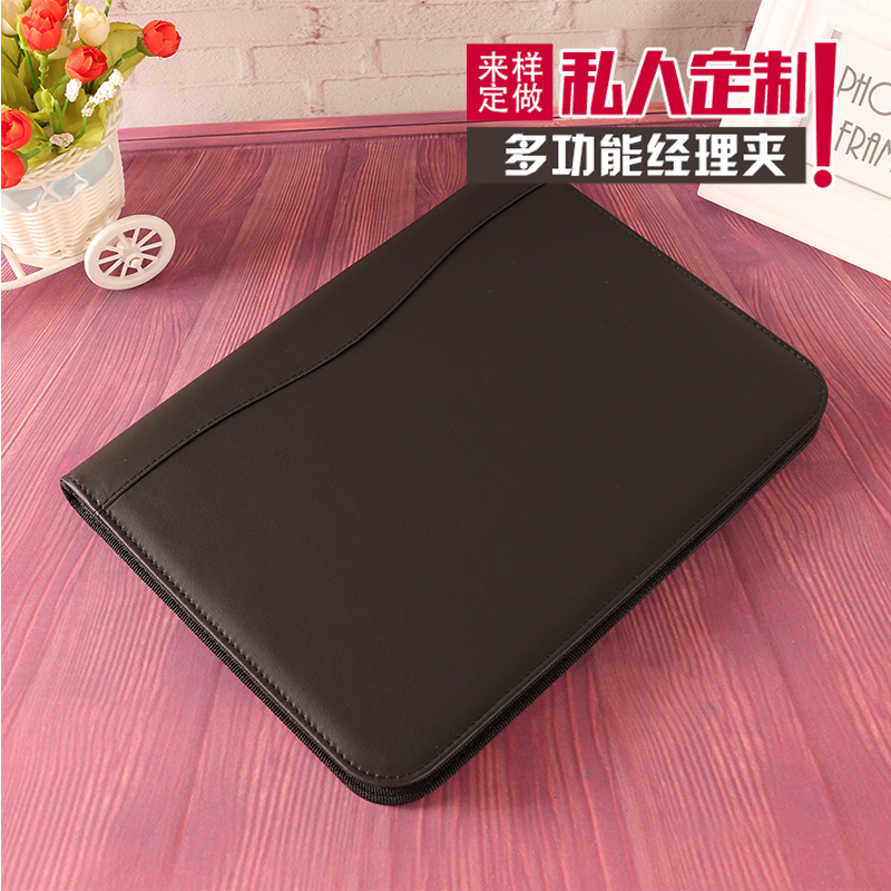 Spot wholesale business information with calculator PU leather multi-function A4 manager folder can be customized logo