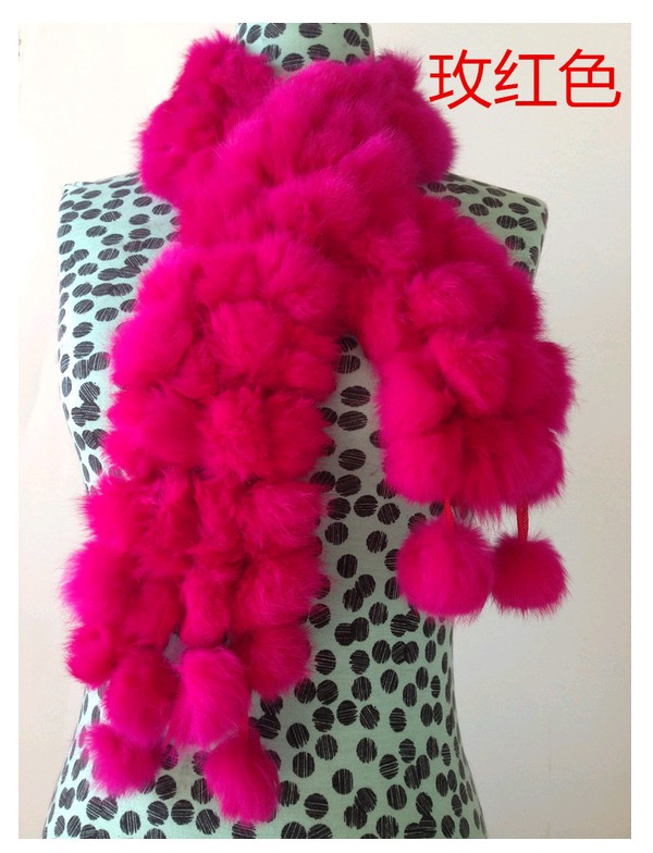 Factory Direct Sales Wholesale Rabbit Four Volleyball Rabbit Fur Scarf Fur Scarf Rabbit Fur Scarf Scarf Rex Rabbit Scarf