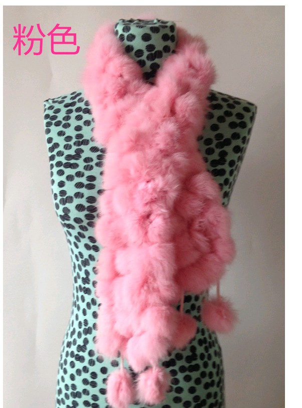 Factory Direct Sales Wholesale Rabbit Four Volleyball Rabbit Fur Scarf Fur Scarf Rabbit Fur Scarf Scarf Rex Rabbit Scarf
