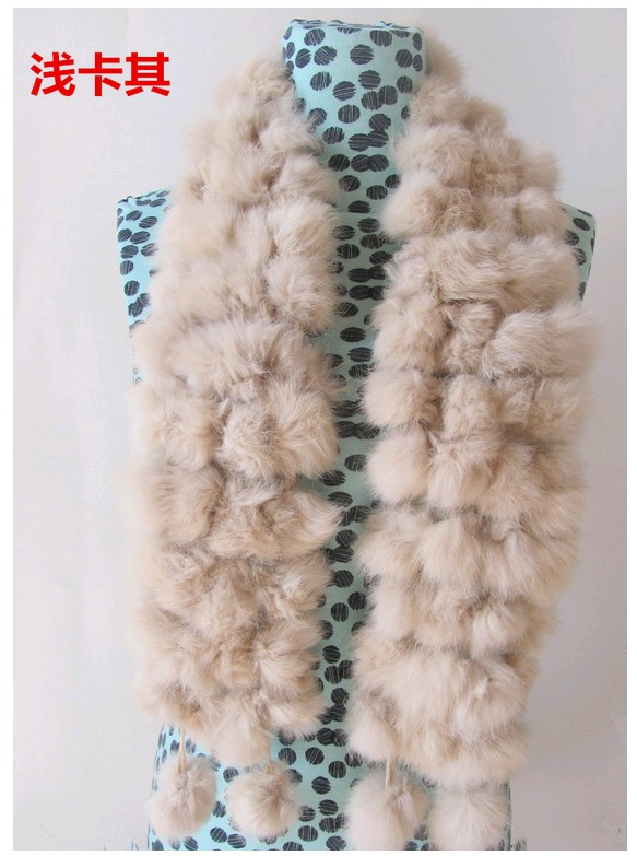 Factory Direct Sales Wholesale Rabbit Four Volleyball Rabbit Fur Scarf Fur Scarf Rabbit Fur Scarf Scarf Rex Rabbit Scarf
