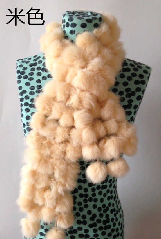 Factory Direct Sales Wholesale Rabbit Four Volleyball Rabbit Fur Scarf Fur Scarf Rabbit Fur Scarf Scarf Rex Rabbit Scarf