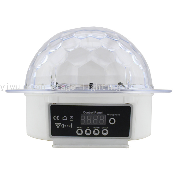 Factory Direct Sales Led Straw Hat Colorful Rotating Crystal Magic Ball Light No DMX Bar KTV Stage Flash Light