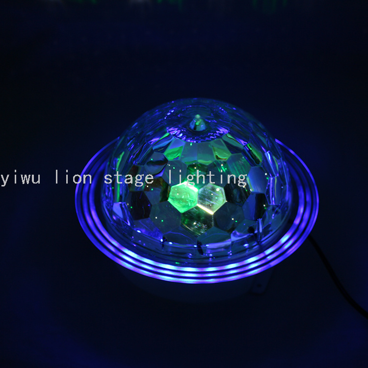 Factory Direct Sales Led Straw Hat Colorful Rotating Crystal Magic Ball Light No DMX Bar KTV Stage Flash Light