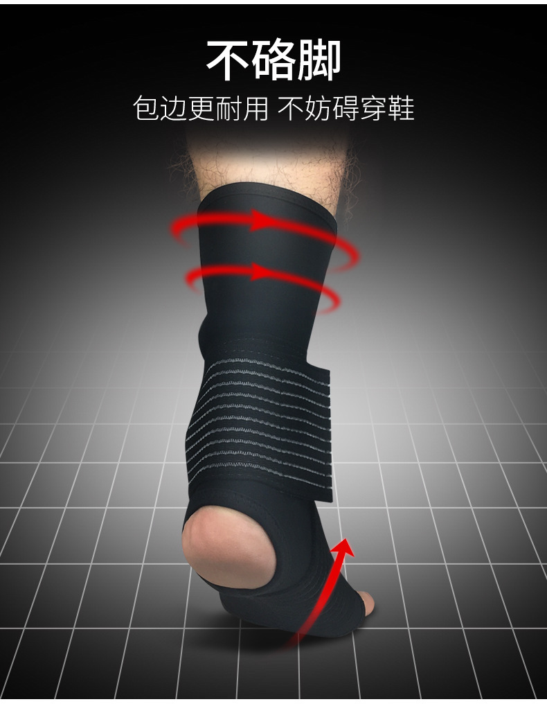 Factory Wholesale Ankle Support Compression Foot Sock Bandage Pressure Ankle and Wrist Guard Outdoor Basketball Football Mountaineering Protective Gear