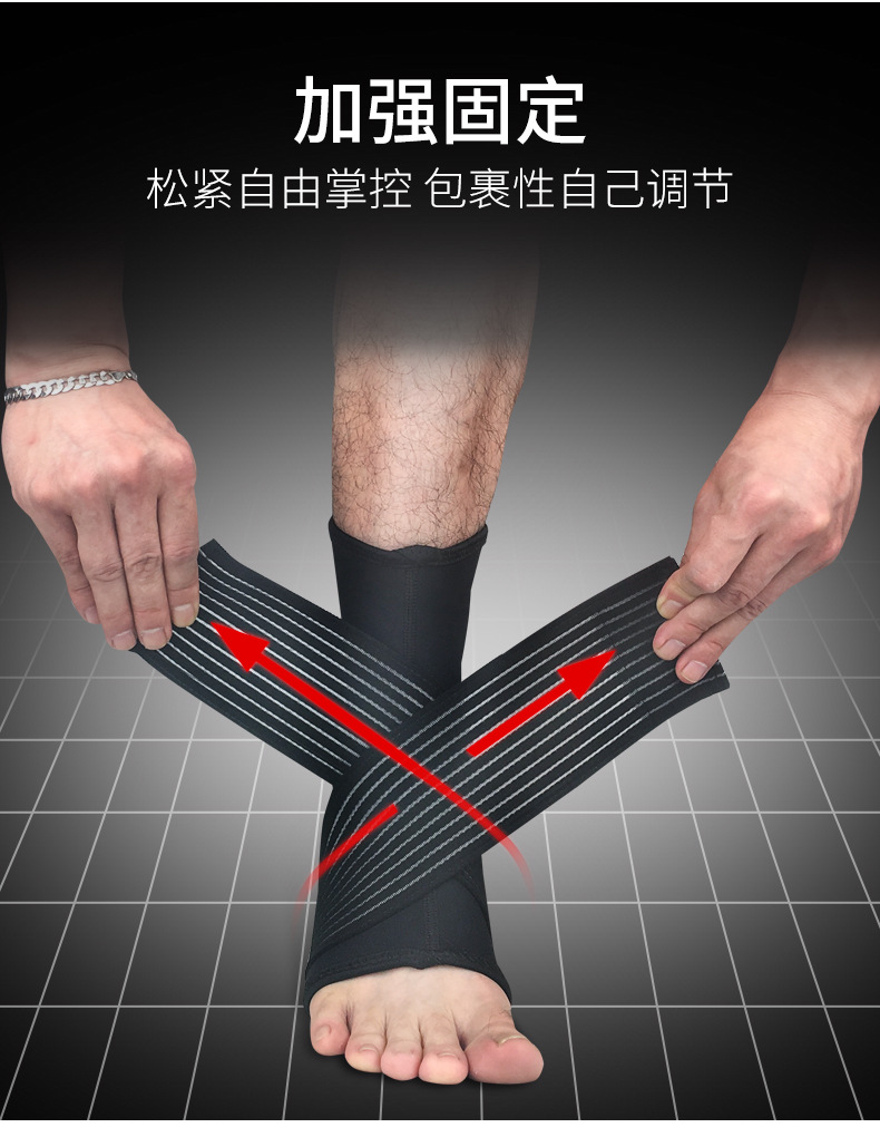 Factory Wholesale Ankle Support Compression Foot Sock Bandage Pressure Ankle and Wrist Guard Outdoor Basketball Football Mountaineering Protective Gear