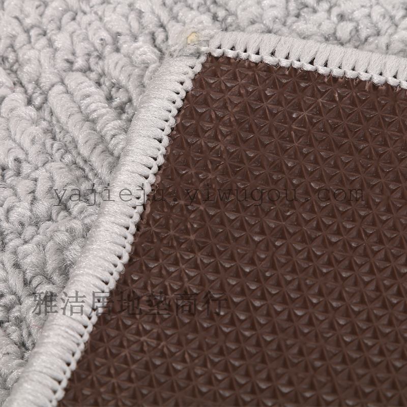 Elegant floor cushion of plain coloured jacquard mat kitchen bathroom mat.
