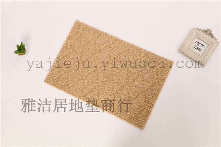 Elegant floor cushion of plain coloured jacquard mat kitchen bathroom mat.