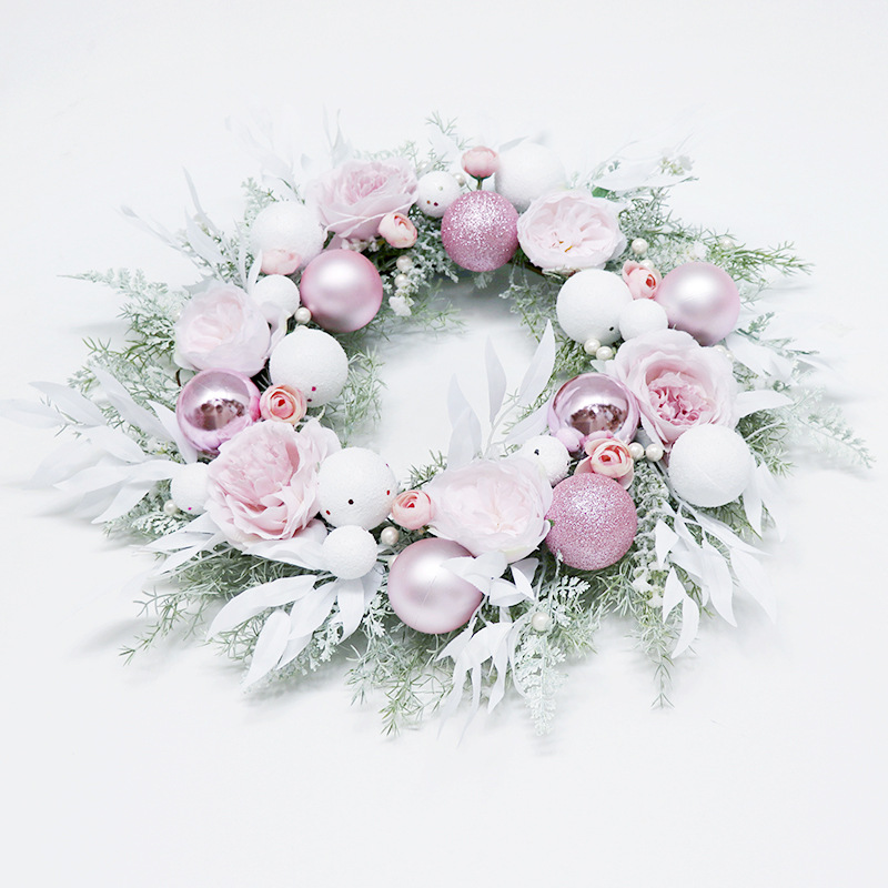 Amazon Christmas Garland Pink Christmas Ball Theme Wedding Decoration Home Door Decoration Hotel Showcase Wall Hangings