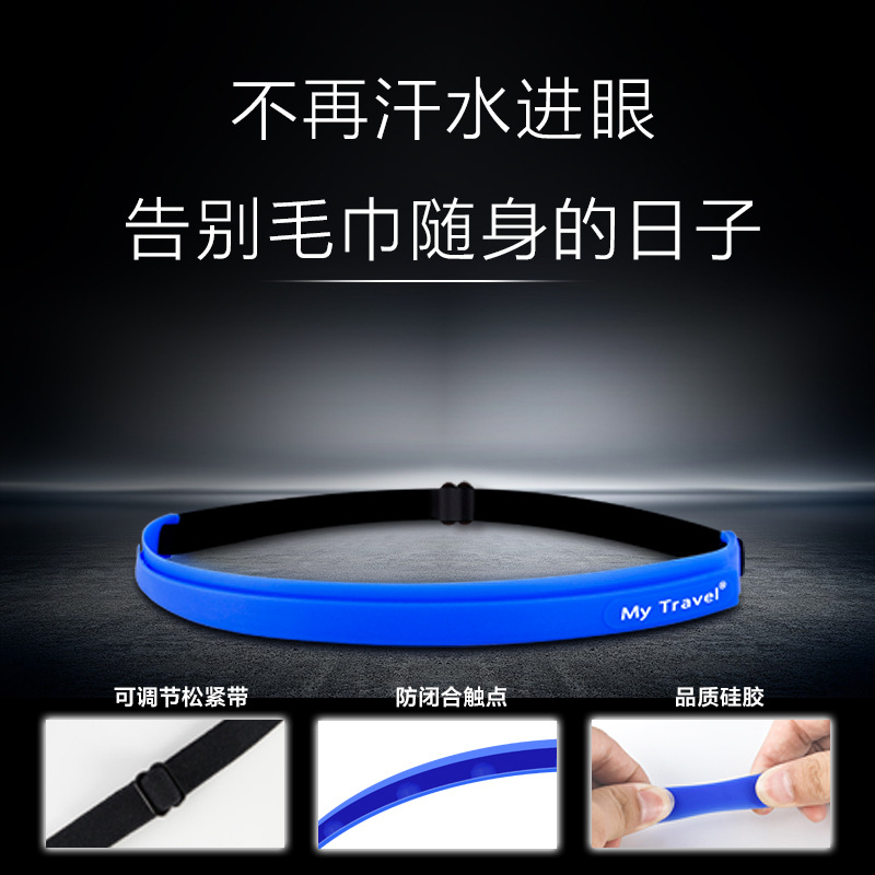 Silicone Sport Headband Headband Long-Distance Running Multifunctional Sweatband Antiperspirant Men and Women Sports Basketball Riding Running Device