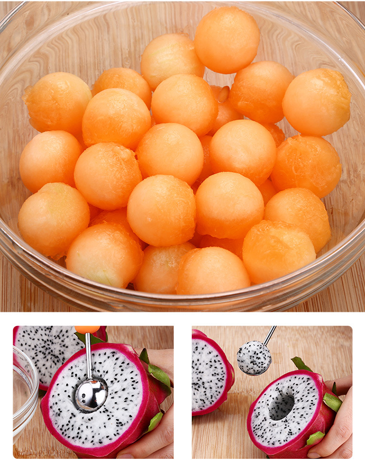 Dual Purpose FruitCuttng Device Watermelon Spoon Fruit Segmentation Ball Scoop Creative Kitchenware Fruit Carving Knife