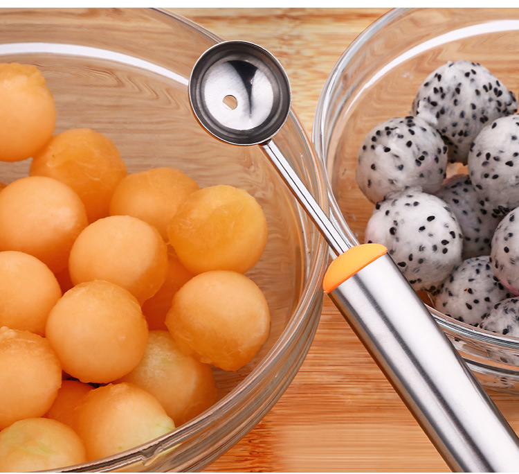 Dual Purpose FruitCuttng Device Watermelon Spoon Fruit Segmentation Ball Scoop Creative Kitchenware Fruit Carving Knife