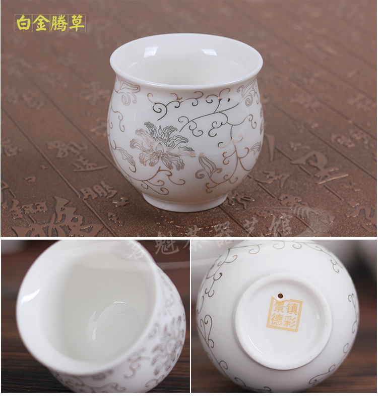 Jingdezhen Double Layer Teacup Ceramic Insulated Kung Fu Cup Large Blue Pattern Coloured Glaze Anti-Scalding Cup Jingdezhen Double Layer Teacup Ceramic Insulated Kung Fu Cup Large Blue Pattern Coloured Glaze Anti-Scalding Cup