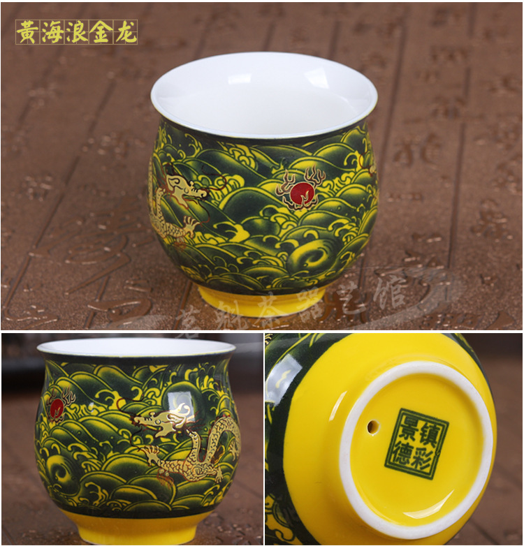 Jingdezhen Double Layer Teacup Ceramic Insulated Kung Fu Cup Large Blue Pattern Coloured Glaze Anti-Scalding Cup Jingdezhen Double Layer Teacup Ceramic Insulated Kung Fu Cup Large Blue Pattern Coloured Glaze Anti-Scalding Cup