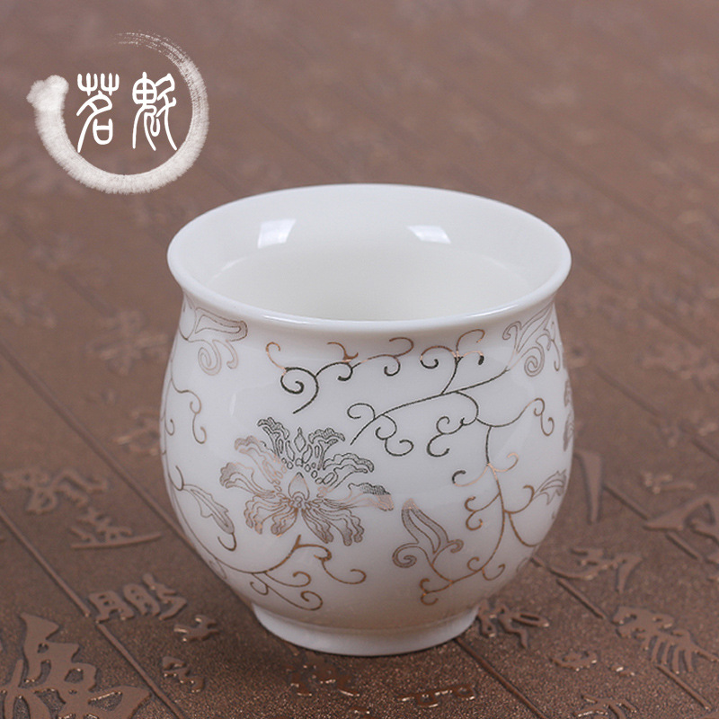 Jingdezhen Double Layer Teacup Ceramic Insulated Kung Fu Cup Large Blue Pattern Coloured Glaze Anti-Scalding Cup Jingdezhen Double Layer Teacup Ceramic Insulated Kung Fu Cup Large Blue Pattern Coloured Glaze Anti-Scalding Cup