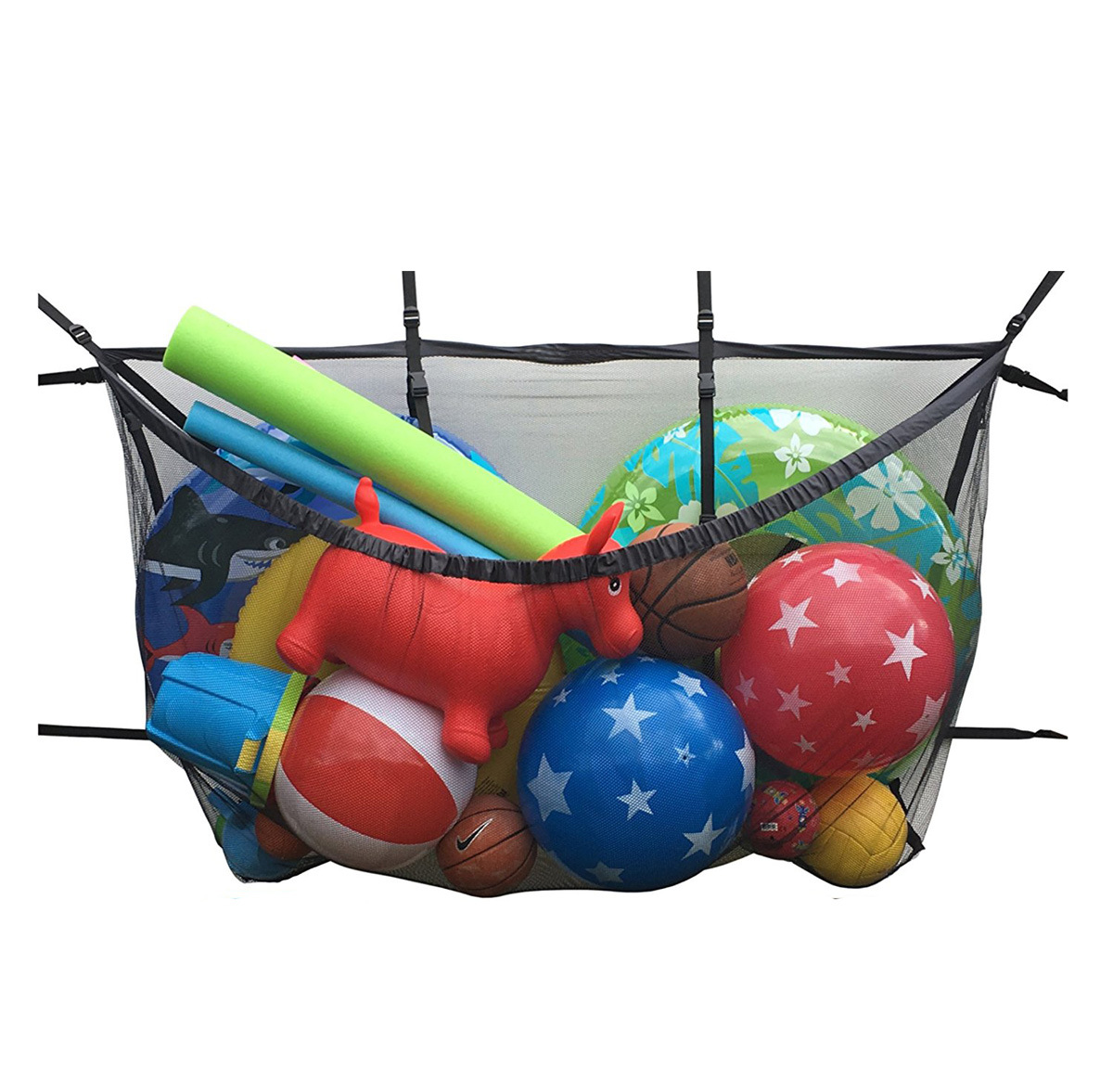 Large Capacity Swimming Pool Buggy Bag Hook Net Pocket Football Basketball Children Inflatable Toys Home Sundries Storage Net Pocket