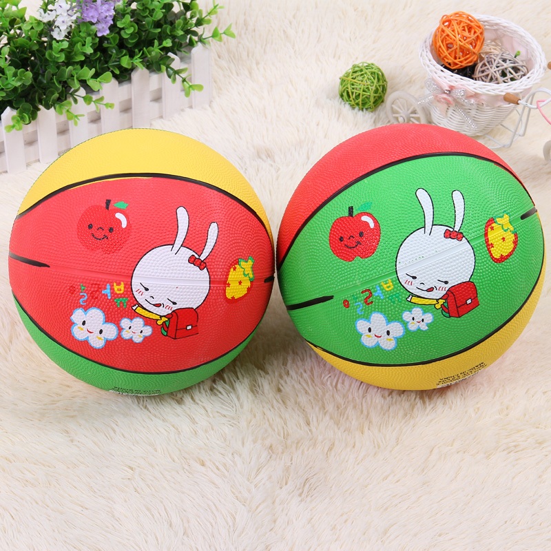 No. 7 Color Rubber Basketball Cartoon Color Basketball Non-Toxic