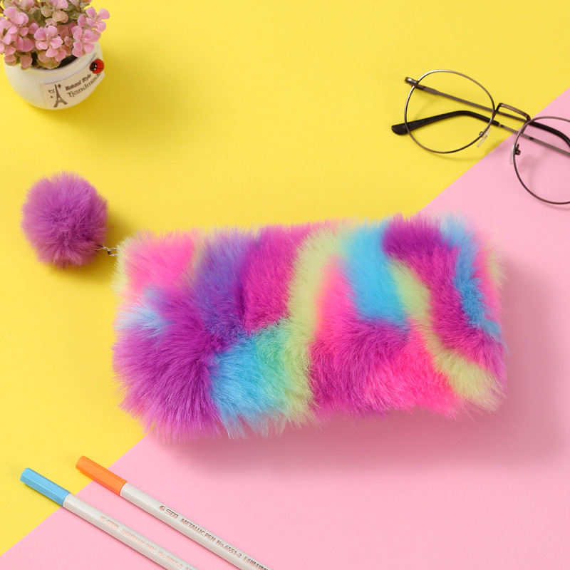 Rainbow coloured pencil bag for students large capacity stationery storage bag for ladies soft sequined pencil bag Rainbow coloured pencil bag for students large capacity stationery storage bag for ladies soft sequined pencil bag